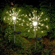 🌼 anordsem solar garden lights - solar firework lights with 2 lighting modes for garden, patio, yard, flowerbed, parties (warm white) logo