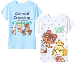 img 4 attached to Nintendo Crossing 2 Packs Horizons T Shirt Girls' Clothing