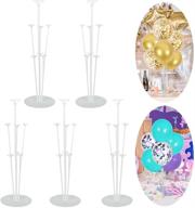 🎈 5 sets of balloon stand kit: clear table balloon holder for birthday/wedding party decorations, includes 35 balloon sticks, 35 balloon cups, and 5 balloon bases logo