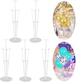 img 4 attached to 🎈 5 Sets of Balloon Stand Kit: Clear Table Balloon Holder for Birthday/Wedding Party Decorations, Includes 35 Balloon Sticks, 35 Balloon Cups, and 5 Balloon Bases