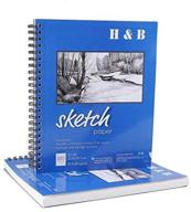 📒 h&b sketch pad 9x12, 100-sheetsx2 pack, wire-bound, blank page, artist sketch pad, durable acid-free drawing and sketching paper book (2 pieces) - enhanced for seo logo