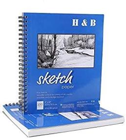 img 2 attached to 📒 H&B Sketch Pad 9x12, 100-SheetsX2 Pack, Wire-Bound, Blank Page, Artist Sketch Pad, Durable Acid-Free Drawing and Sketching Paper Book (2 Pieces) - Enhanced for SEO