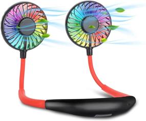 img 4 attached to 🌬️ Uplayteck Mini Portable Neck Fan - Rechargeable Hands-Free USB Fan with 3 Level Air Flow, LED Light - Personal Hand Fan for Summer Travel, Outdoor Camping, Office