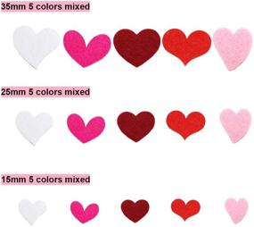 img 3 attached to ❤️ Supla 465 Pcs 5 Color 5 Style Heart Felt Stickers: Decorative Heart Shaped Embellishments for Kids Gift Wrap and Scrapbooking