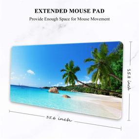 img 3 attached to 🐭 Multifunctional Auhoahsil Large Mouse Pad: Full Desk XXL Extended Gaming Mouse Pad with Waterproof Beach Design - Ideal Mousepad for Office, Home, and Laptop Use