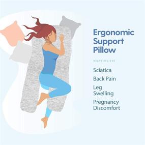 img 2 attached to Ultimate Comfort and Support: Milliard U Shaped Total Body Support Pillow with Memory Foam and Cool, Breathable Cover