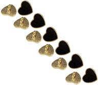 enhance your diys with 30 pieces of love heart-shaped metal shank buttons craft sewing embellishment - black with gold, 12mm logo