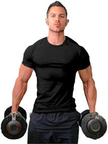 img 3 attached to 👕 ZUEVI Gray L M Men's Athletic Bodybuilding T-Shirts for Men's Clothing - Tanks & Tees