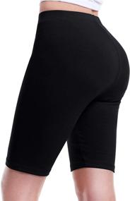 img 4 attached to 🩳 Olivia Women's Basic Solid Cotton Active Yoga Shorts for Enhanced Performance