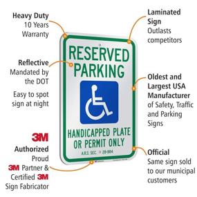 img 1 attached to Handicap Reserved Parking SmartSign with Reflective Material