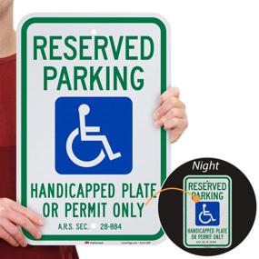 img 3 attached to Handicap Reserved Parking SmartSign with Reflective Material