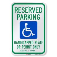 handicap reserved parking smartsign with reflective material logo