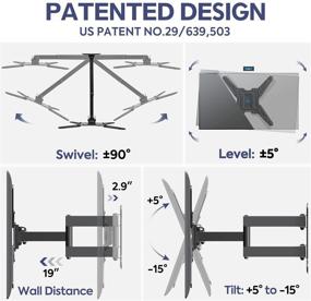 img 1 attached to 📺 Mounting Dream Full Motion TV Wall Mount with Swivel Arm & Shelf - Perfect Center Design for LED, LCD, OLED Flat Screen TVs