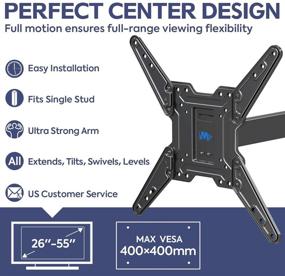 img 3 attached to 📺 Mounting Dream Full Motion TV Wall Mount with Swivel Arm & Shelf - Perfect Center Design for LED, LCD, OLED Flat Screen TVs