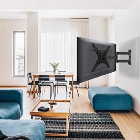 img 2 attached to 📺 Mounting Dream Full Motion TV Wall Mount with Swivel Arm & Shelf - Perfect Center Design for LED, LCD, OLED Flat Screen TVs