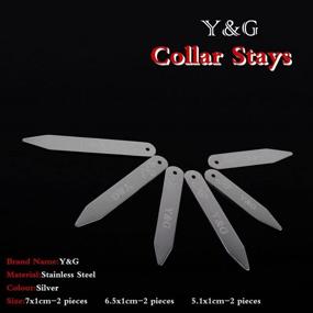img 2 attached to CS3014 Silver Collar Size 2 5 Inch 2 25 Men's Accessories for Collar Stays