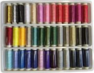 🧵 набор нитей для шитья maydahui с разноцветными шпулями, 39 цветов, для швейной машины, полиэстер 402 (200 ярдов каждая), с бонусом в виде 30 штук игл для шитья, 1 штукой мягкой измерительной лентой и 2 штуками нитевдевателей (пакет из 72 штук) логотип