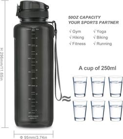 img 2 attached to 💧 UZSPACE 50oz Large Capacity Sports Water Bottle - Leakproof, Portable Strap, BPA Free Tritan