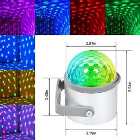 img 1 attached to 🌊 Water Wave Disco Ball Light with Sound Activation - LED Projector for Parties, Kids Birthdays, Christmas, Weddings - 2-in-1 RGB Stage Dance Strobe Lamp with Remote Control - DJ Lighting - USB Powered - 7 Color Options