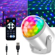 🌊 water wave disco ball light with sound activation - led projector for parties, kids birthdays, christmas, weddings - 2-in-1 rgb stage dance strobe lamp with remote control - dj lighting - usb powered - 7 color options logo