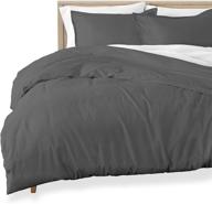 full/queen flannel duvet cover - soft 100% cotton, luxury heavyweight premium flannel, double brushed - includes sham pillow covers (full/queen, grey) logo