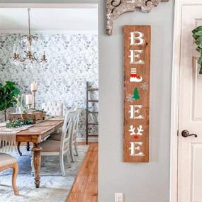 img 2 attached to 12PCS Reusable Believe Stencils for Wood Painting - Merry Christmas Believe Porch Sign Stencil for Holiday Décor, Create Your Own Farmhouse Wood Sign