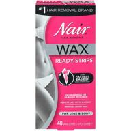 🪒 nair wax ready-strips for legs & body: convenient 3-pack with 40 ct for effective hair removal logo