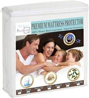 🛏️ waterproof mattress protector for twin bed - allergy protection & breathable cotton bedding - vinyl free, fitted sheet style - american pillowcase logo