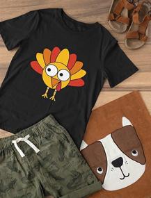 img 1 attached to 🦃 Quirky Kids Turkey T-Shirt for Thanksgiving Fun - Gobble Up this Cool Kids Thanksgiving Shirt!