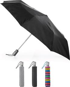 img 1 attached to Totes Automatic Windproof Water Resistant Foldable Umbrellas and Folding Umbrellas