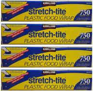 🥡 high-quality kirkland signature stretch tite plastic food wrap - 750 sq. ft. pack 4: a convenient solution for fresh food storage logo