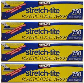 img 1 attached to 🥡 High-Quality Kirkland Signature Stretch Tite Plastic Food Wrap - 750 SQ. FT. Pack 4: A Convenient Solution for Fresh Food Storage