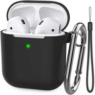 чехол для airpods ahastyle с ремешком на руку - силиконовый защитный чехол для apple airpods 2 и 1 - совместим с мужчинами, женщинами и девушками (черный) логотип