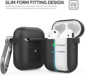 img 1 attached to Чехол для AirPods AhaStyle с ремешком на руку - силиконовый защитный чехол для Apple AirPods 2 и 1 - совместим с мужчинами, женщинами и девушками (черный)