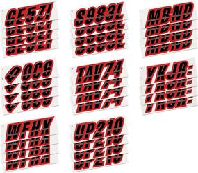 img 1 attached to 🚤 High-Quality Stiffie Techtron Black/Red 3" Alpha-Numeric Registration Identification Numbers Stickers Decals for Boats & Personal Watercraft