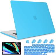 👩 may chen macbook air 13 2020 2019 2018 case – clear protective cover with touch id for a2179 a1932, light blue logo