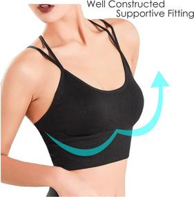 img 1 attached to 🏋️ Evercute Cross Back Padded Strappy Sport Bras: A Stylish and Supportive Choice for Yoga, Workout, and Low Impact Fitness Routines