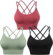 🏋️ evercute cross back padded strappy sport bras: a stylish and supportive choice for yoga, workout, and low impact fitness routines logo