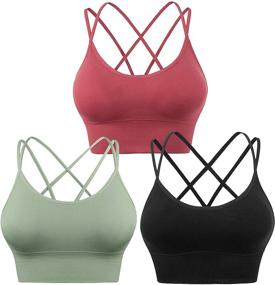 img 4 attached to 🏋️ Evercute Cross Back Padded Strappy Sport Bras: A Stylish and Supportive Choice for Yoga, Workout, and Low Impact Fitness Routines