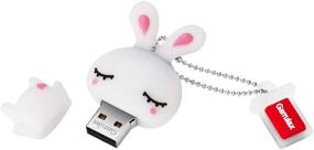 img 2 attached to 🐰 GARRULAX Милый животный USB-флеш-накопитель - 16 ГБ, дизайн белого кролика - High-Speed USB 2.0 силиконовая флешка для хранения и передачи данных.