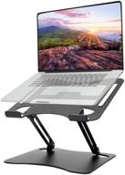 new-black laptop stand holder: ergonomic adjustable stand for desk, portable riser compatible with 10-15.6 inch laptops logo