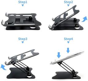 img 3 attached to New-Black Laptop Stand Holder: Ergonomic Adjustable Stand for Desk, Portable Riser Compatible with 10-15.6 Inch Laptops