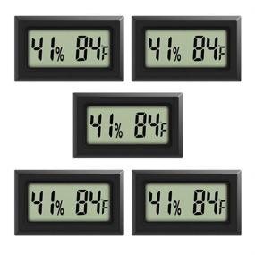 img 4 attached to 🌡️ Rojuna Mini Thermometer Hygrometer 5-Pack: Large Number Fahrenheit LCD Display for Humidors, Greenhouses, and More