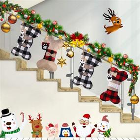 img 3 attached to 🎄 Set of 3 Yostyle Pet Dog Christmas Stockings – 18&#34; Large Bone Shape Buffalo Plaid Pets Stockings for Dogs – Holiday Decorations