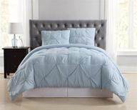 🛏️ truly soft everyday cs1969lbfq-1500 pleated comforter set, light blue, full/queen: luxurious and cozy bedding for all-day comfort logo