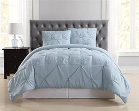 img 4 attached to 🛏️ Truly Soft Everyday CS1969LBFQ-1500 Pleated Comforter Set, Light Blue, Full/Queen: Luxurious and Cozy Bedding for All-Day Comfort
