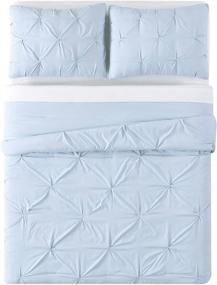 img 2 attached to 🛏️ Truly Soft Everyday CS1969LBFQ-1500 Pleated Comforter Set, Light Blue, Full/Queen: Luxurious and Cozy Bedding for All-Day Comfort
