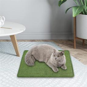 img 1 attached to 🐈 NASTRA Cat Scratch Pad Mat, Sisal Scratcher Pads, 23.6 X 15.7 Inch, Promotes Natural Scratching Instincts, Furniture Protection, Random Color