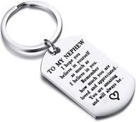 🐾 to my nephew dog tag keychain: empowering you with unwavering belief - ideal nephew gifts from aunt and uncle logo