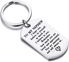 img 4 attached to 🐾 To My Nephew Dog Tag Keychain: Empowering You with Unwavering Belief - Ideal Nephew Gifts from Aunt and Uncle